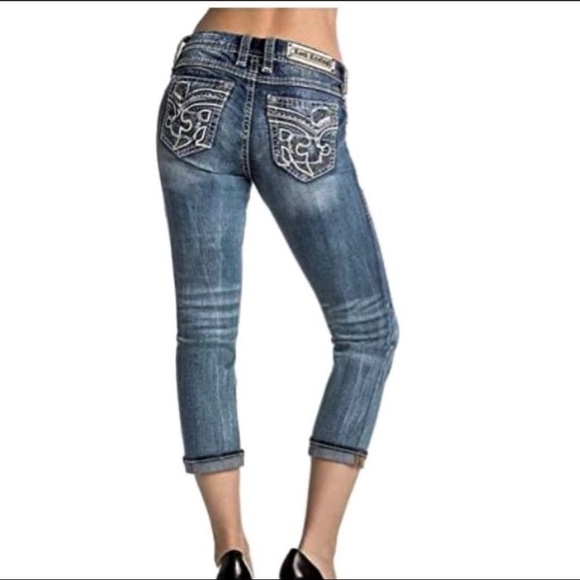 NWT ROCK REVIVAL EBBA EASY CROP JEANS - Picture 9 of 15